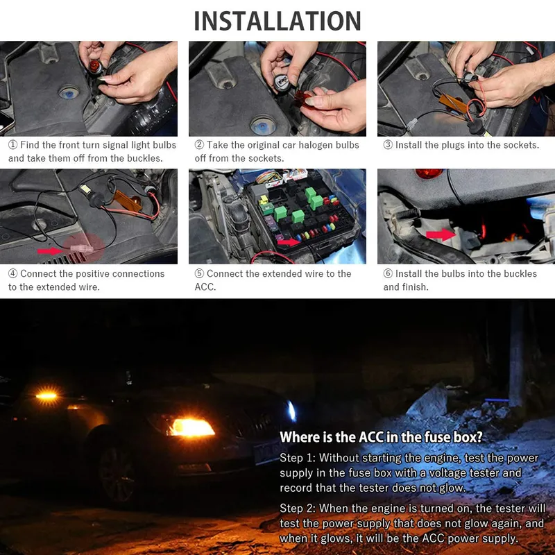 Комплект от 2броя LED диодни DRL дневни светлини с вграден мигач 12V 8W S25/1156/BA15S/P21W Can Bus без Грешки - 4