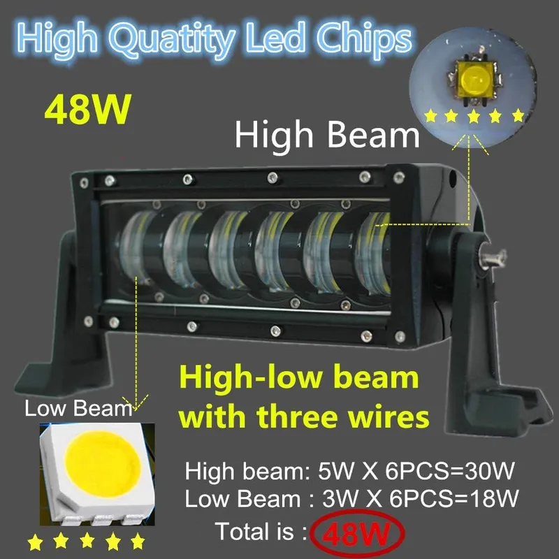 9D 27 СМ Led Bar Лед Бар Hi/Lo Къси Дълги Водоустойчив Удароустойчив 12V 24V 3840 LМ 48W С Лупи Off-Road Лед Бар За Джип ATV - 4