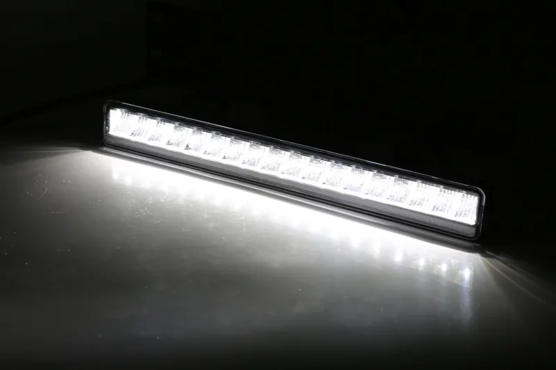 38см LED Лед Бар Със Стойка За Номер С Три Функции 55W, 4768lm, 12V - 24V E-Mark Подходящ За Автомобил, Бус, Камион, Селскостопански машини, Трактор, Комбайн, Агро Техника, Сеялка, Пръскачка, Джип, 4X4, Offroad, SUV - 4