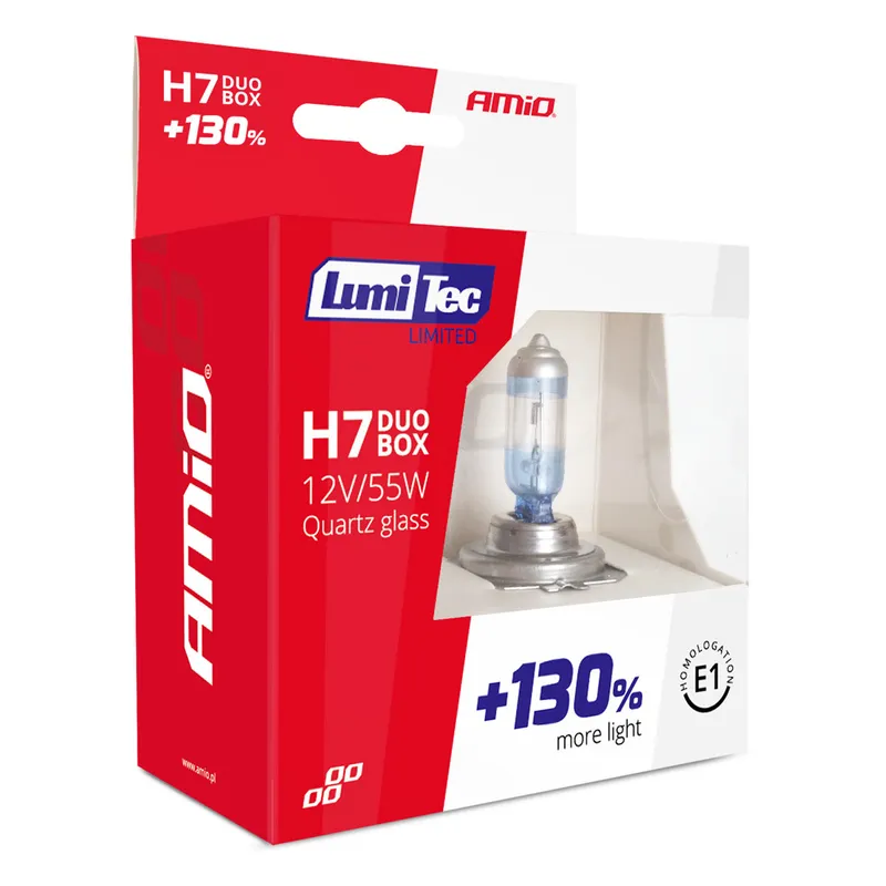 Халогенни Крушки H7 AMiO LumiTec Limited +130%, 12V, 55W, 4300K, E1, Комплект 2 Броя - 4