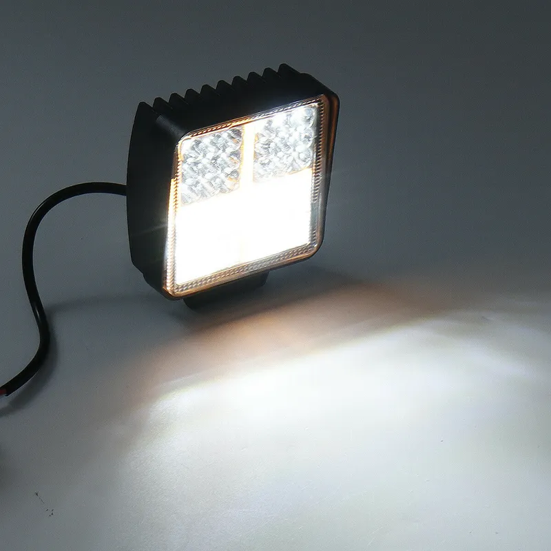 Универсален 162W Лед LED Халоген Фар Работна Лампа 12V - 24V бяла светлина + габаритна оранжева светлина за автомобил офроуд бус ван камион - 4