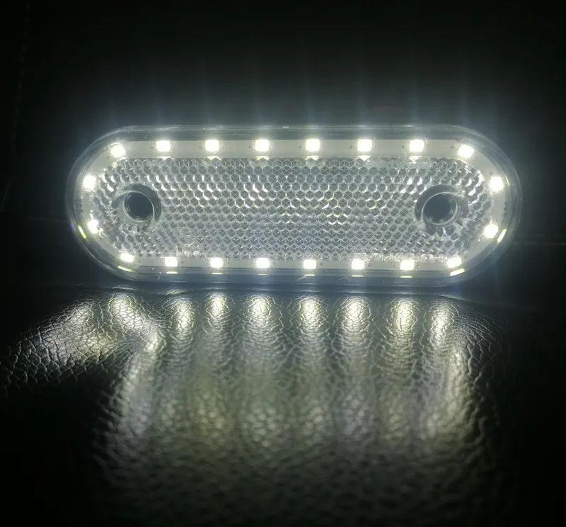 LED Диоден Габарит, Маркер, Токос Със Стойка, Бял, 20 Диода, 12V - 24V За Камион, Бус, Ван, Ремарке, Каравана, Платформа - 4