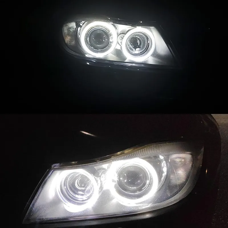 Комплект от 2 броя ярки бели LED крушки Angel Eyes ангелски очи 12V за BMW Е90 Е91 с Canbus без грешки - 4