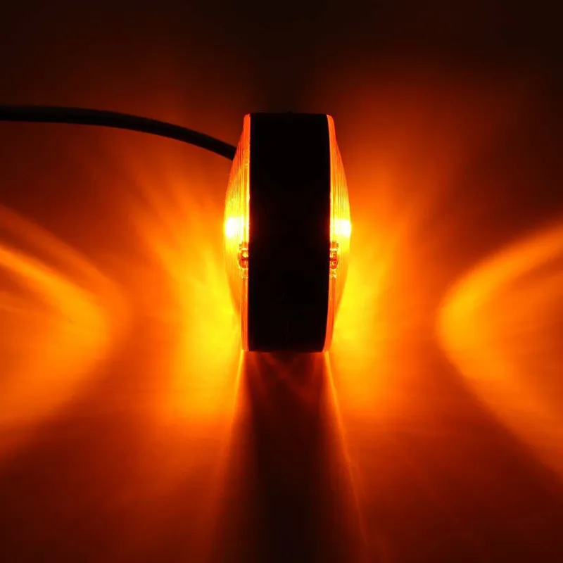 Комплект от 2 броя ЛЕД LED габарити за огледала ОБЕЦИ за камион 12-24V Scania Сканиа Volvo Волво MAN МАН DAF ДАФ Mercedes Мерцедес в оранжево - 4