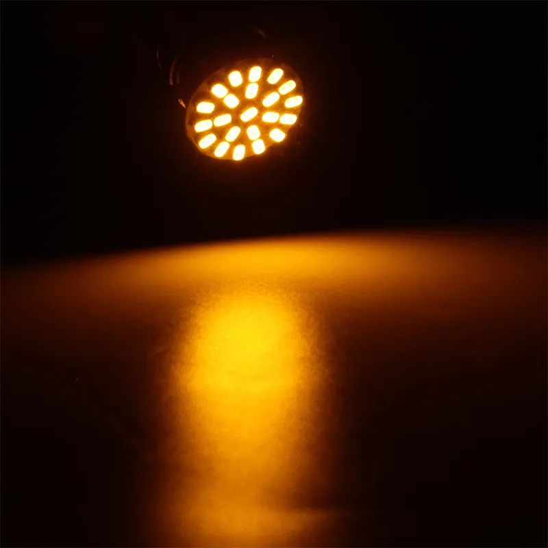 LED Лед Крушки, 22 SMD, BA15S 1156 (P21W), BAU15S 1156 (PY21W), 12V - 24V, Бяла, Оранжева, Червена, Синя Светлина - 4