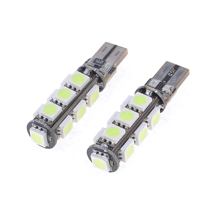 LED Лед Диодни Крушки За Габарит, Т10 W5W, 13 SMD, 12V, Бяла, Canbus - Error free , Без грешки - 4