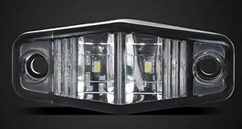 1 брой Бял LED Маркер, габарит, токос, 12 диода - 24V - за камион, ремарке, каравана, платформа - 4