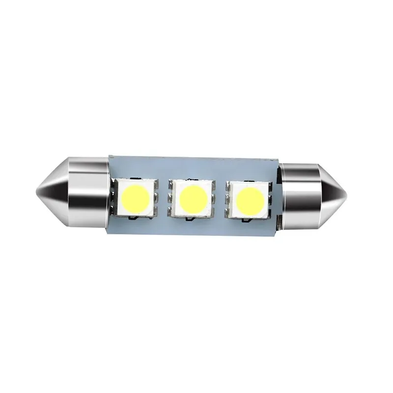 LED Лед Диодни Крушки, C5W, 3 Smd, 41mm, 12V, Бяла Светлина - 4