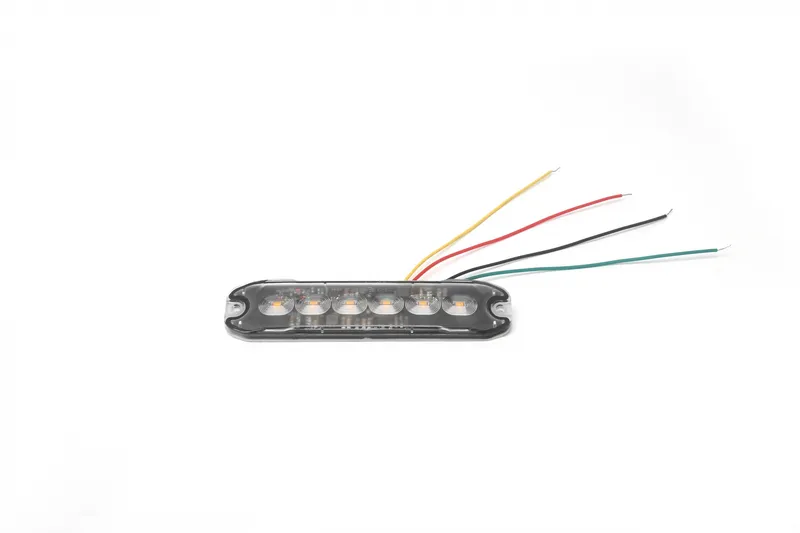 6 LED Жълта Аварийна Лампа Блиц Светлина Мигаща За Пътна Помощ Платформа и др. 10W с 8 режима 8х3 cm. 12-24V - 4