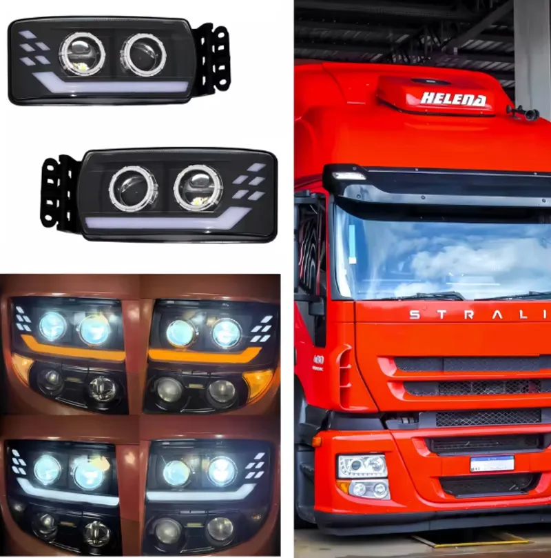Комплект LED Фарове за IVECO STRALIS 24V – DRL, Startup Effect, Лупи, OEM 5801571745 / 5801571746 - 4