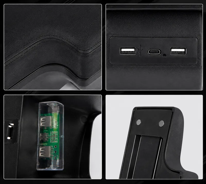 Подлакътник за автомобил Nissan Juke 2010-2019 MK1, с отделение за съхранение, 2x USB-A, 1x USB-C, достъп до бутоните за подгрев на седалките, черен - 4