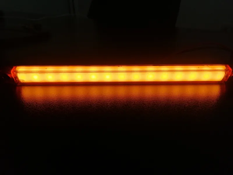 1 брой LED ЛЕД Светодиоден Габарит Маркер с Неон Ефект Жълт Оранжев 12V-24V 24 см - 4