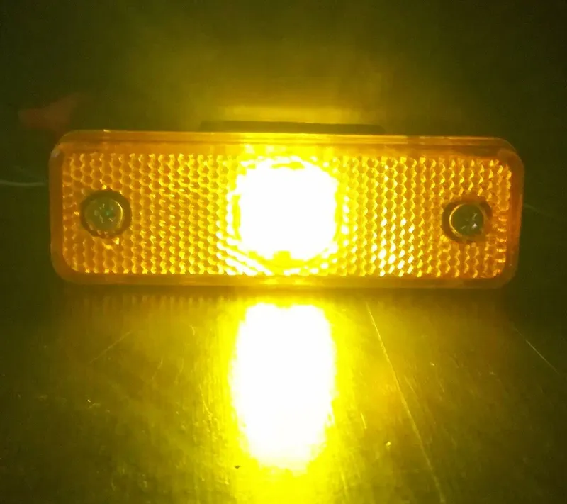 LED ЛЕД Светодиоден Оранжев Габарит Със Стойка, Маркер, Водоустойчив, 24V за камион, бус, ван, пикап, ремарке, каравана, платформа - 4
