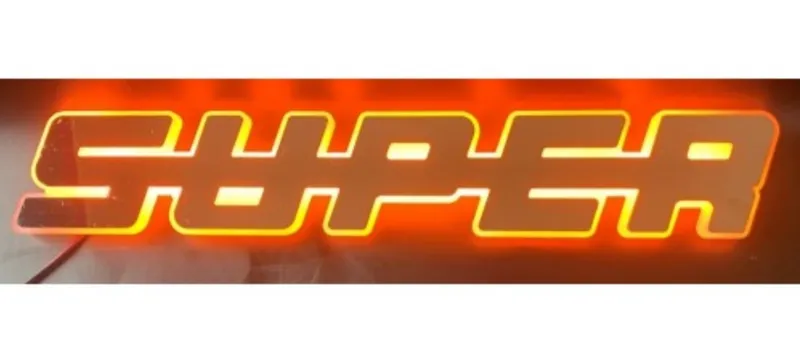 Светодиоден LED Надпис табела SUPER 24V оранжева светлина 40 x 7cm - 4