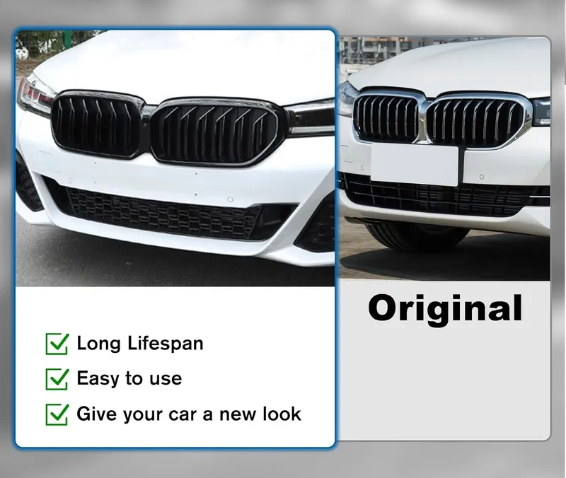 Двойни Бъбреци Решетки За BMW 5 SERIES G30 G31 LCI БМВ 5-та Серия Facelift BMW G30 G31 G38 2020г.-2023г. Черен Гланц Лак - 4