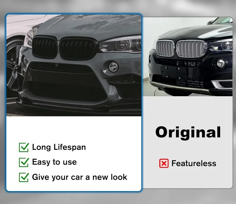 Двойни Бъбреци Решетки За BMW X5 X6 F15 F85 F16 F86 2014+ Черен Гланц Лак - 4