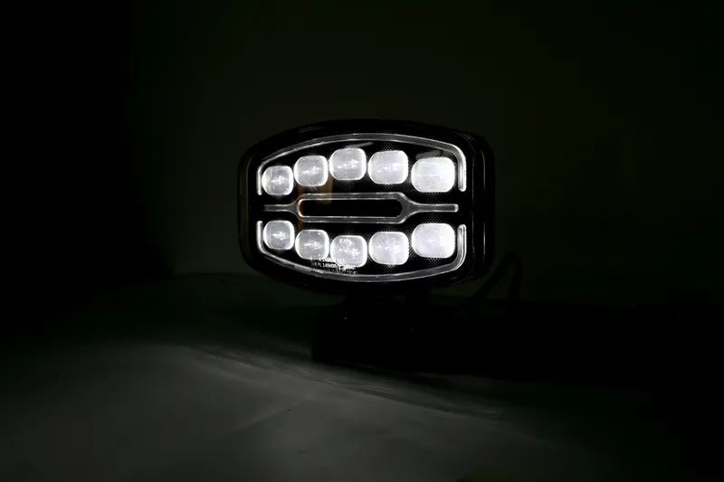 Качествен LED ЛЕД 55W диоден фар халоген лампа 12V - 24V с DRL светлина бяло-жълто за АТВ джип камион трактор - 4