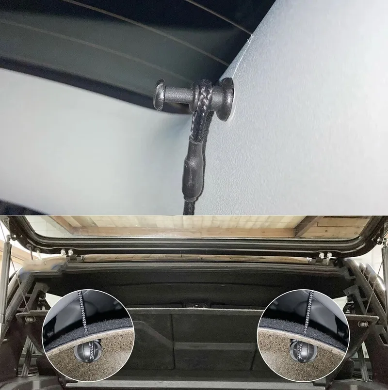 Комплект 2 бр. OEM Щипки / Пинове с Въже за кора на багажник - AUDI, SEAT, SKODA, VW - 4