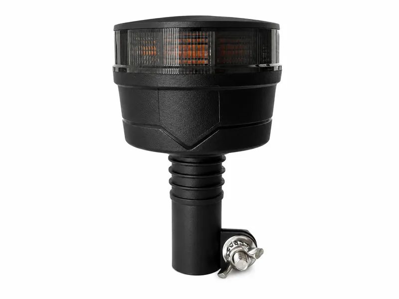 LED оранжева аварийна лампа с опушен корпус, 36 LED, 19W, 12–24V, 7 режима, E-Mark E9, ECE R65/R10, IP67, монтаж на стойка - 4