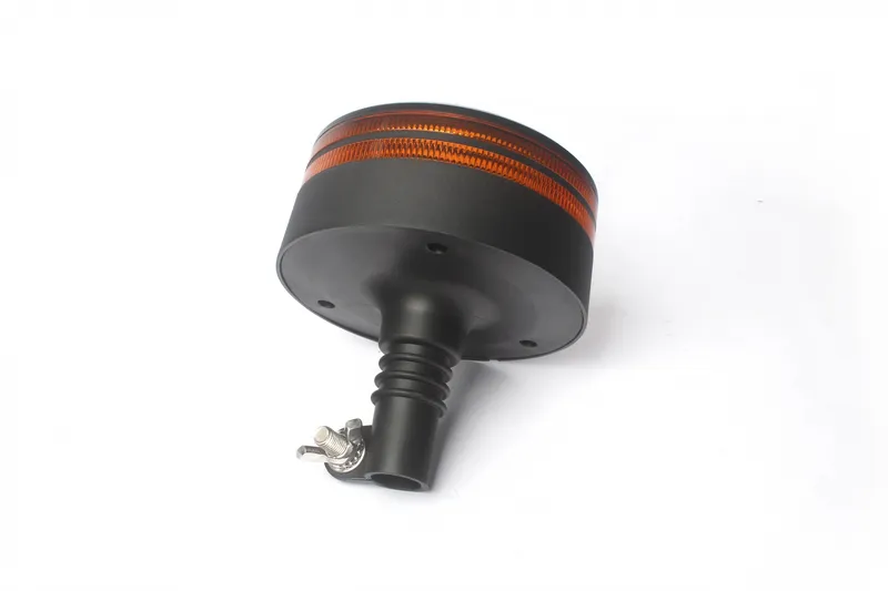 25W LED ЛЕД Аварийна Сигнална Лампа Маяк Буркан Двуредов с 50 Диода Оранжева Жълта 12V - 24V за монтаж на тръба - 4