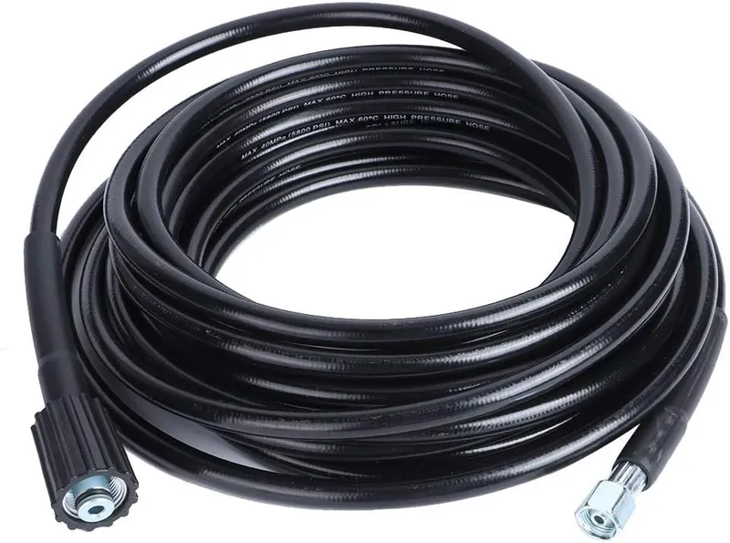 Маркуч за водоструйка с високо налягане - 10 м, M22-14 mm, 400 bar (5800 PSI), до 60°C, гъвкав и устойчив на износване, черен - 4