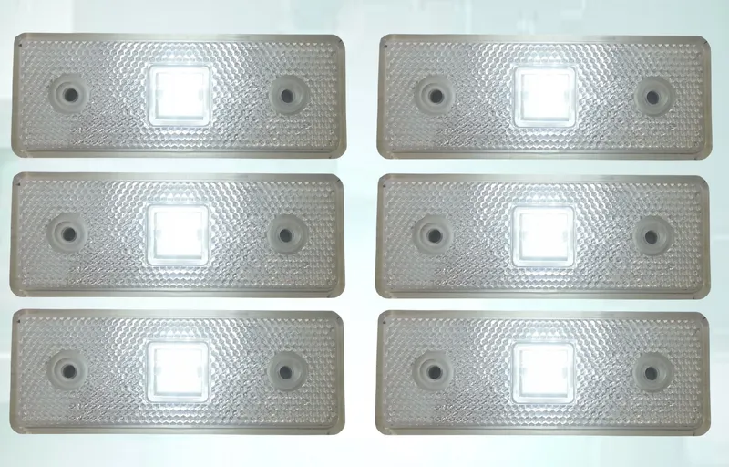 24V Диоден 4 LED ЛЕД Маркер габарит токос светлина за камиони бус ван ремарке каравана - 110 мм х 40 мм - бял MAR032 - 4