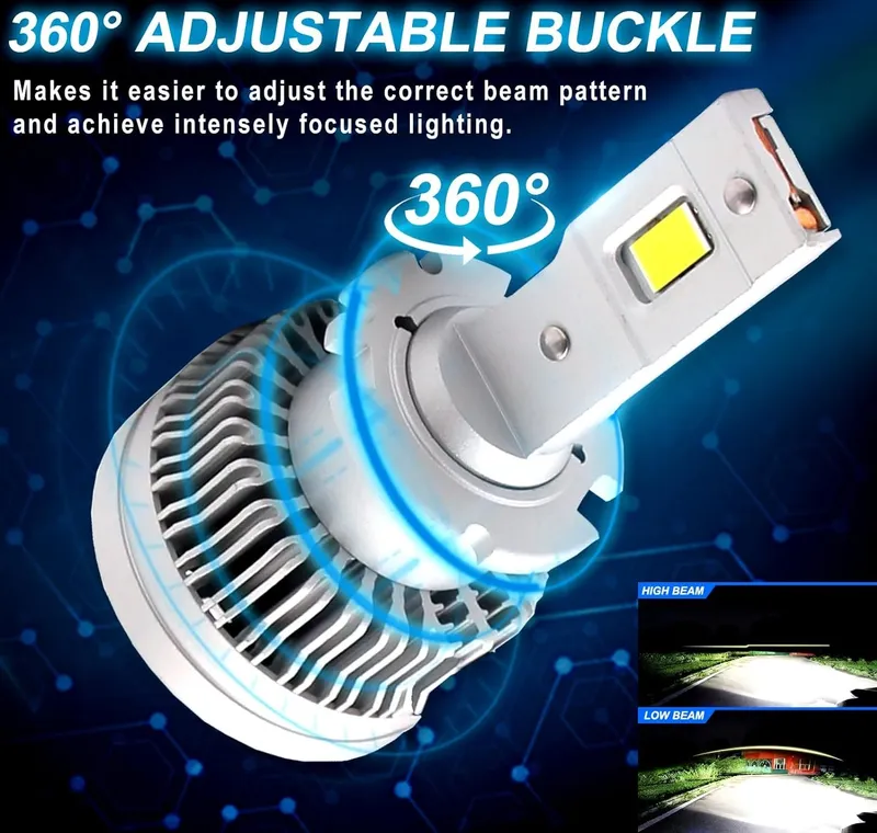 Комплект от 2 броя LED диодни крушки D2S за xenon 12-24V 50000lm Canbus без грешки 6000K - 4