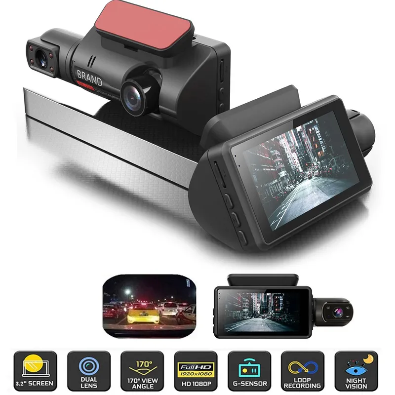 Видeорегистратор за автомобил Full HD 1080P 2 камери + 32 GB Micro SD Card карта памет - 5