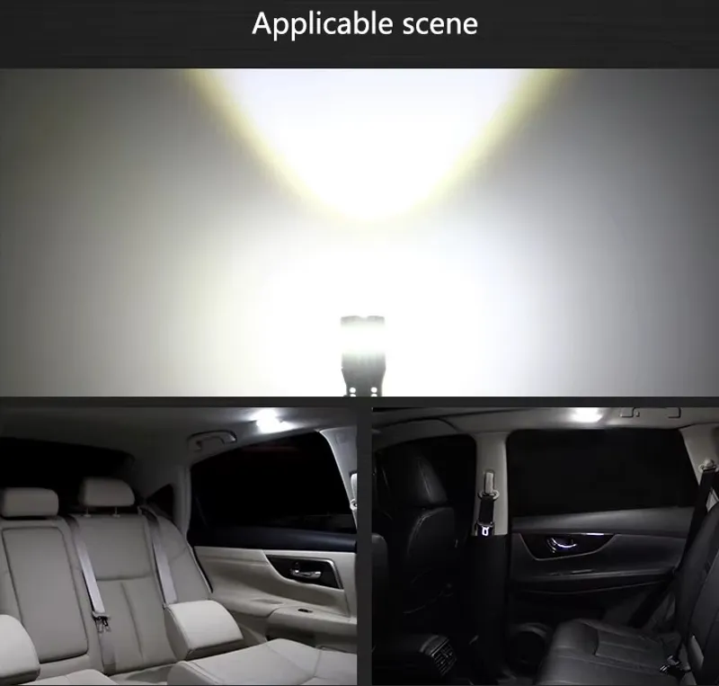 Комплект от 2 броя LED Лед Диодни Крушки За Габарит T10 W5W – 3030 + 3014 SMD, студено бяла светлина 6000K, 12–24V, CANBUS без грешки - 5