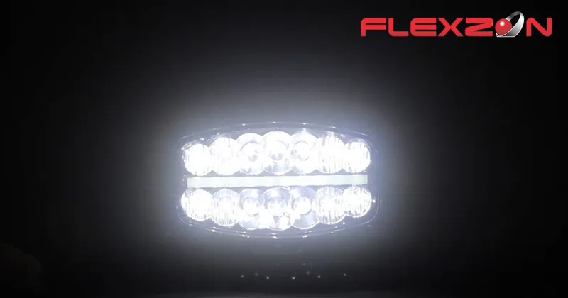 80W LED Лед Фар Халоген, Три Функции, Неон ефект, Neon 24,5см x 13,9см, 4100lm, 12V - 24V, E-Mark Подходящ За DAF MAN Scania Volvo и др. - 5