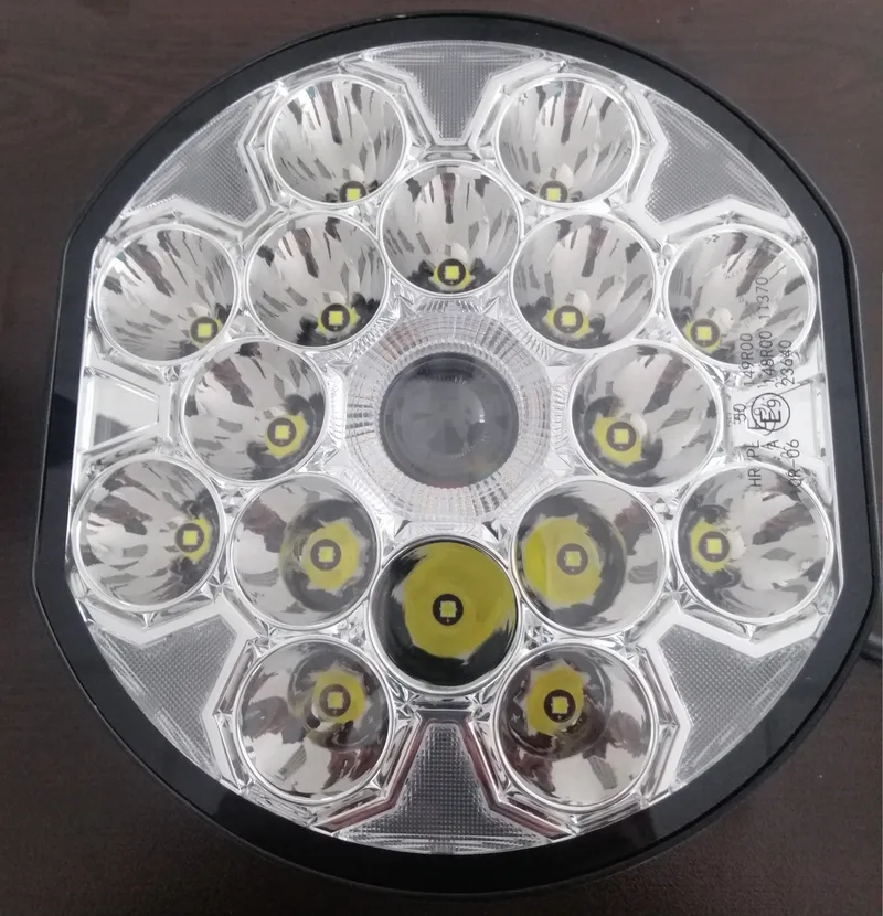 LED Халоген 22см Фар Бяла Светлина + Бяла и Жълта Габаритна 80W 9100lm 12V 24V Е-марк Е9 Бус Ван 4х4 Джип ATV Камион Трактор - 5