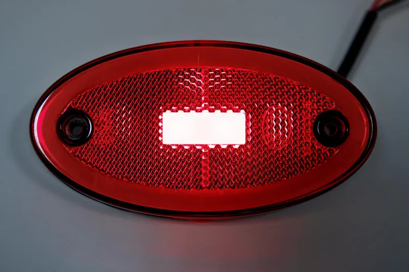 LED Светодиоден Габарит, 116mm x 60mm, Червен, Неон Ефект, Три Функции,12V-24V - 5