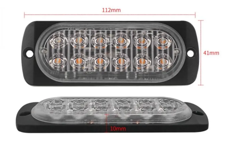 12 LED ЛЕД Аварийна Лампа За Пътна Помощ, Жълта Блиц Светлина, Мигаща - 5