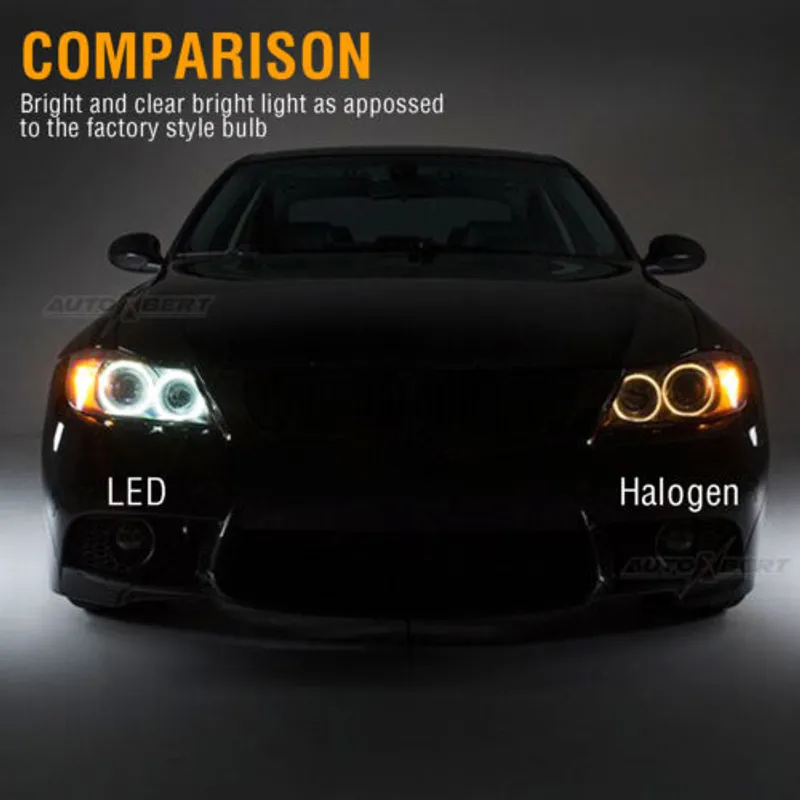 Комплект от 2 броя ярки бели LED крушки Angel Eyes ангелски очи 12V за BMW Е90 Е91 с Canbus без грешки - 5
