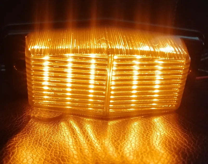 Комплект от 2 бр LED Лед Диоден Габарит Мигач с двойно опушено стъкло 12 Диода 12V - 24V Камион Трактор Багер Селскостопански Машини - 5