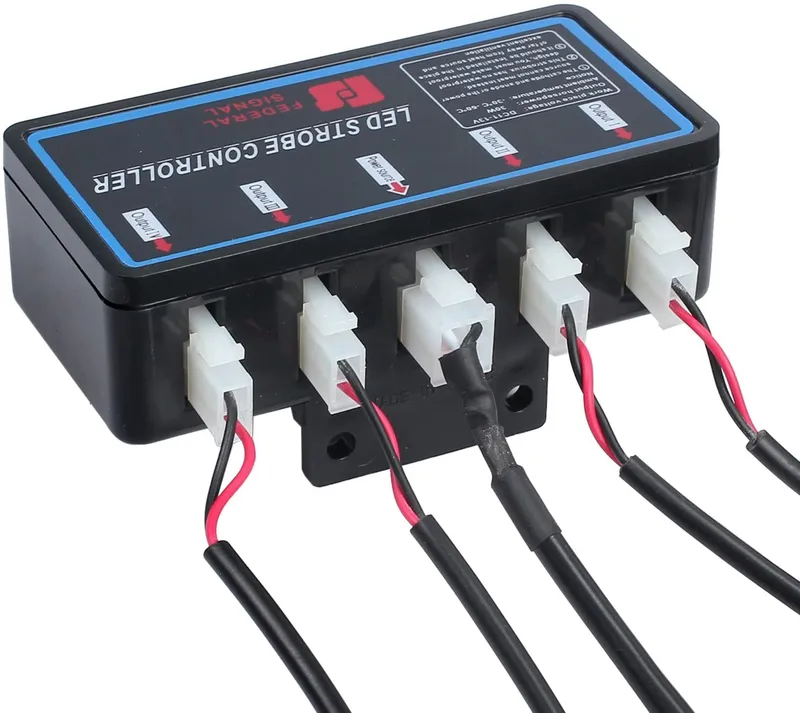 6 Led Аварийна Лампа, Жълта Блиц Светлина, Мигаща, 4 Броя с Контролер, 8 Режима На Работа, 12V - 5