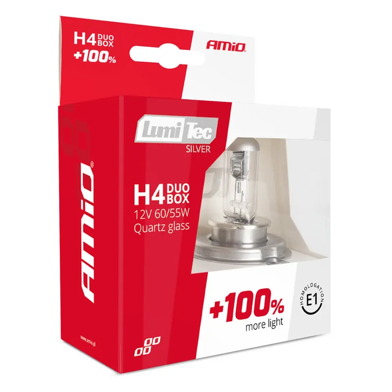 Комплект от 2бр. халогенни крушки H4 12V 60/55W LumiTec SILVER +100% бяла светлина - 5