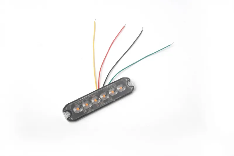6 LED Жълта Аварийна Лампа Блиц Светлина Мигаща За Пътна Помощ Платформа и др. 10W с 8 режима 8х3 cm. 12-24V - 5