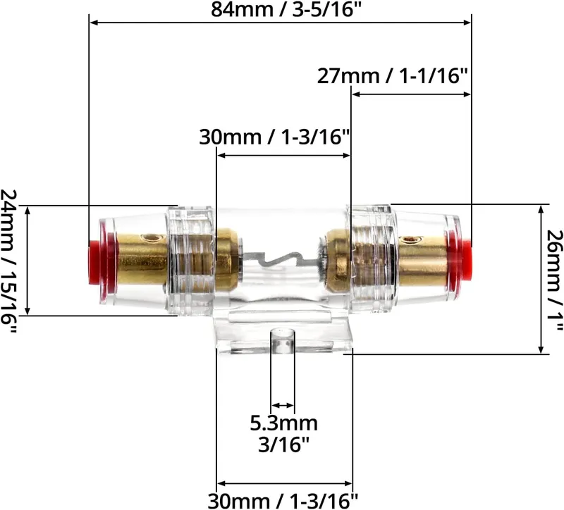 Гнездо за предпазител бушон стъпало за автомобилен усилвател 60А - 5