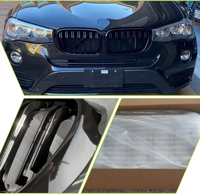 Двойни Бъбреци Решетки За БМВ BMW X3 X4 FACELIFT F25 F26 2014 - 2017г. Черен Гланц Лак - 5