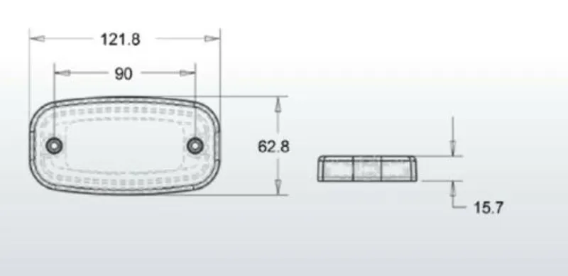 LED Червен Светодиоден Габарит Маткер Токос Неон Ефект, 122mm x 63mm , с Три Функции 12V-24V - 5