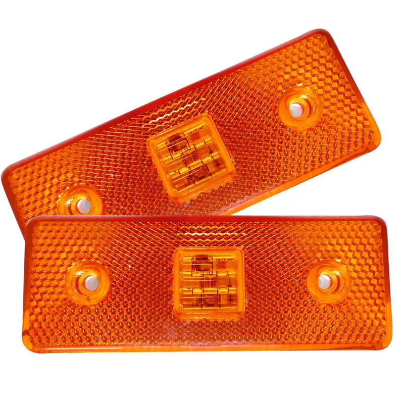 12V Диоден 4 LED ЛЕД Маркер габарит токос светлина за камиони бус ван ремарке каравана - 110 мм х 40 мм - оранжев - 5