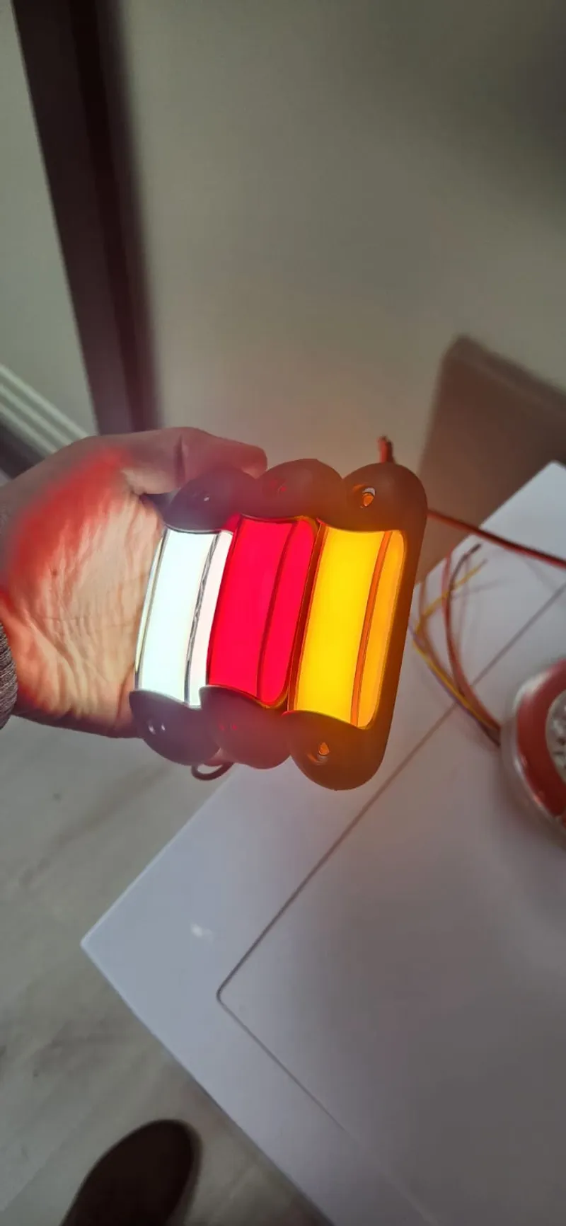 LED габарит, маркер, токос, Червен, Неон ефект, 12V-24V - за ремаркета, платформи, камиони и др. - 5
