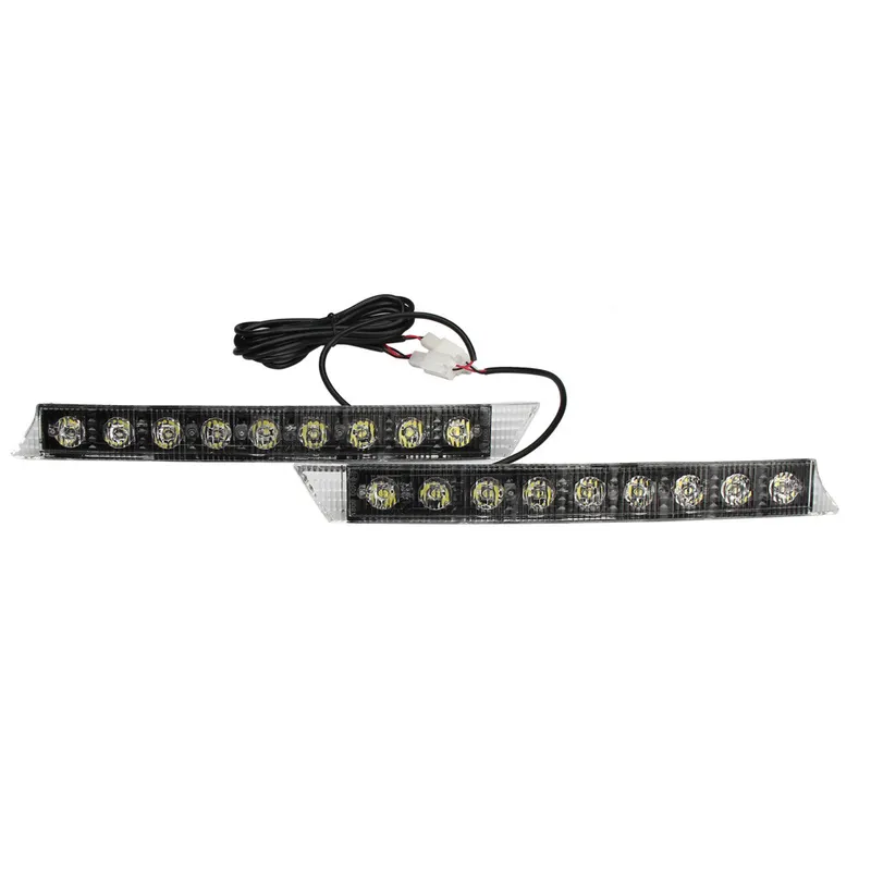 Комплект Извити За Броня Предни Мощни 9 Led Лед Диодни Дневни Светлини 12V 54W - 6