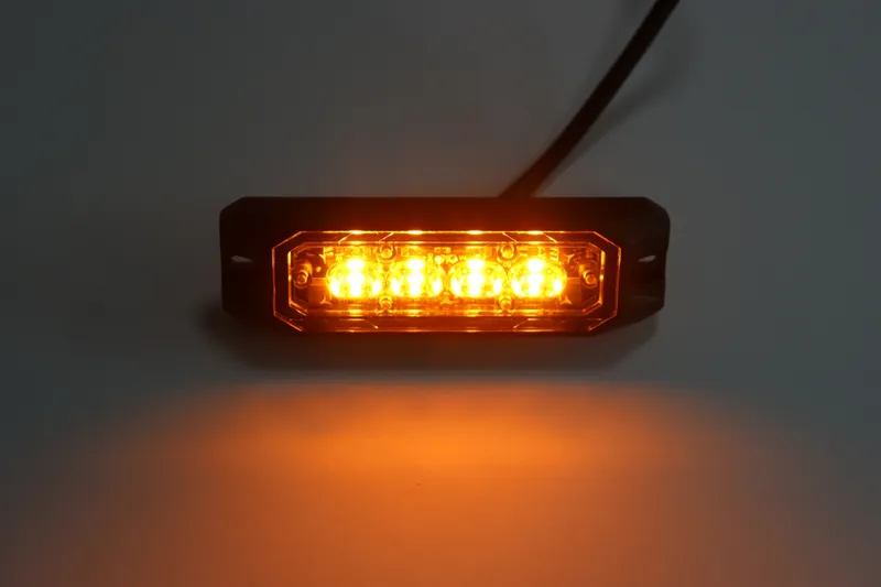 LED Габарит с оранжева блиц светлина и 9 блиц режима, 4 LED, 15.1W, E-Mark E9, ECE R65 / R10, IP67, 12–24V - 6