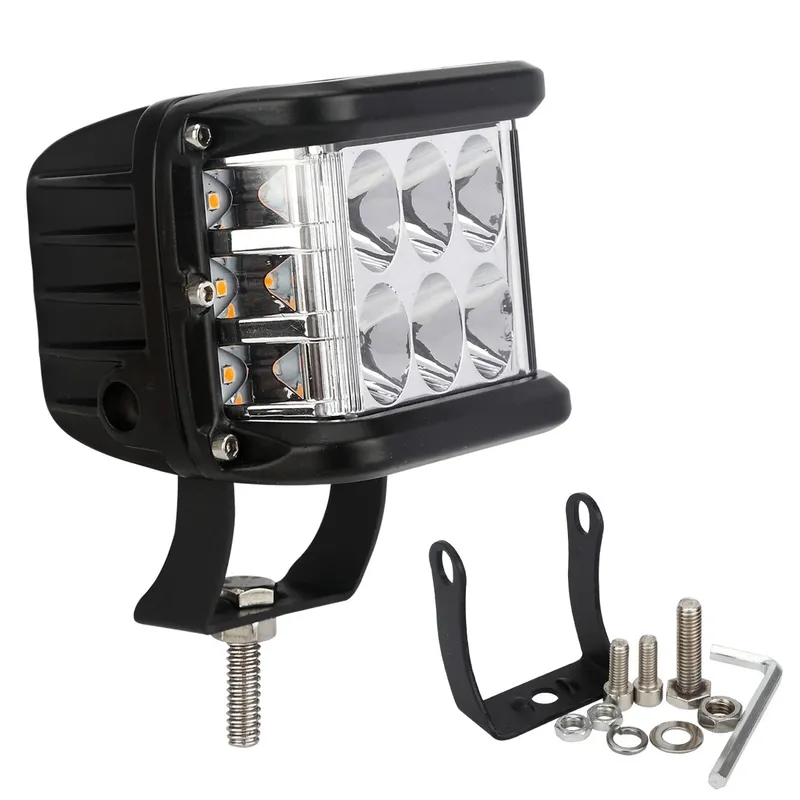 45W Лед Бар Халоген Аварийна Лампа Бяла + Оранжева Светлина 12-24V Dual Light Двойна Светлина Flash Блиц - 6