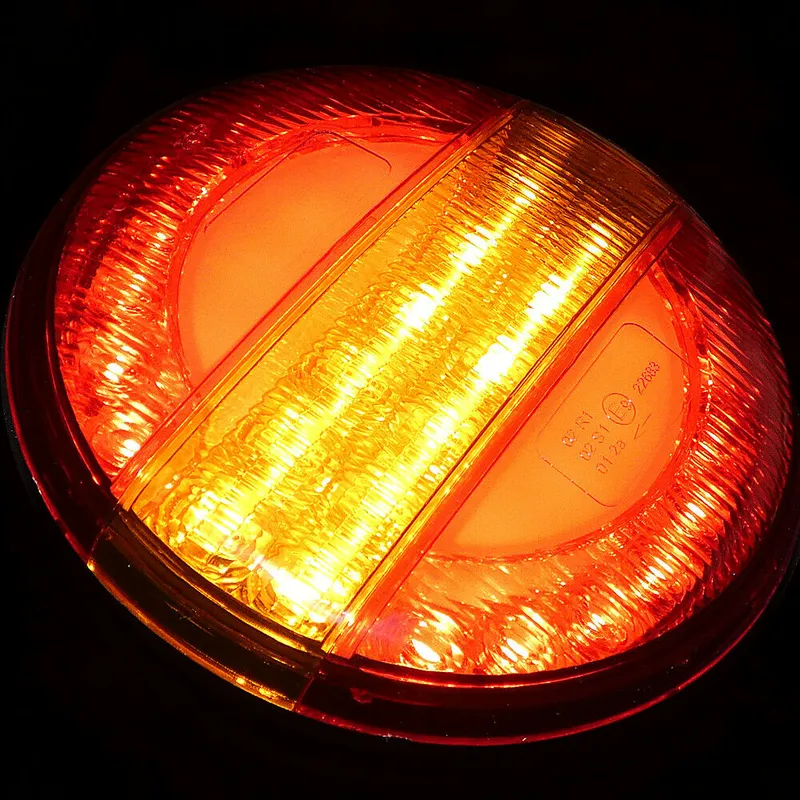 Комплект 2 Броя LED Лед Диоден Стоп Тип Хамбургер Бягащ Диниамичен Мигач, Ефект Неон Ø14cm, 12V-24V, За Камион, Ремарке, Бус , Каравана, Кемпер - 6
