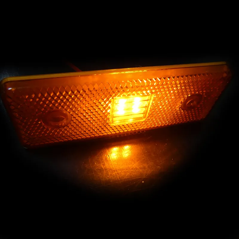 12V Диоден 4 LED ЛЕД Маркер габарит токос светлина за камиони бус ван ремарке каравана - 110 мм х 40 мм - оранжев - 6