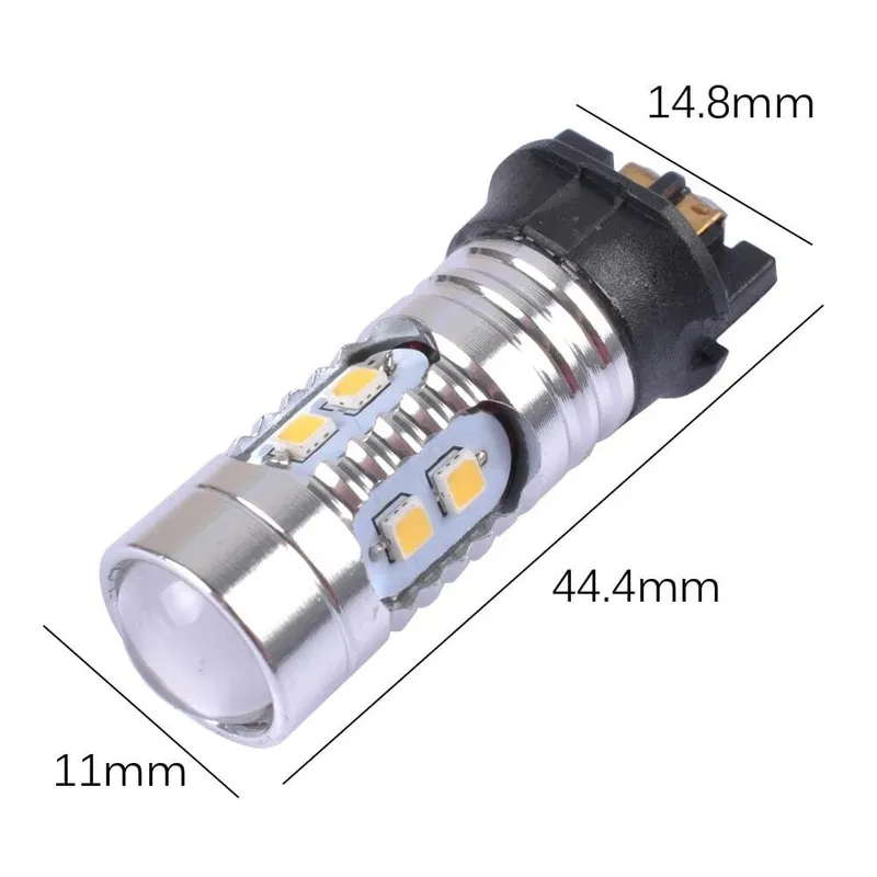 Комплект от 2 броя LED крушки PW24W / PWY24W – 2323 SMD бяла светлина 6000K 360° 12–30V, Canbus без грешки - 6