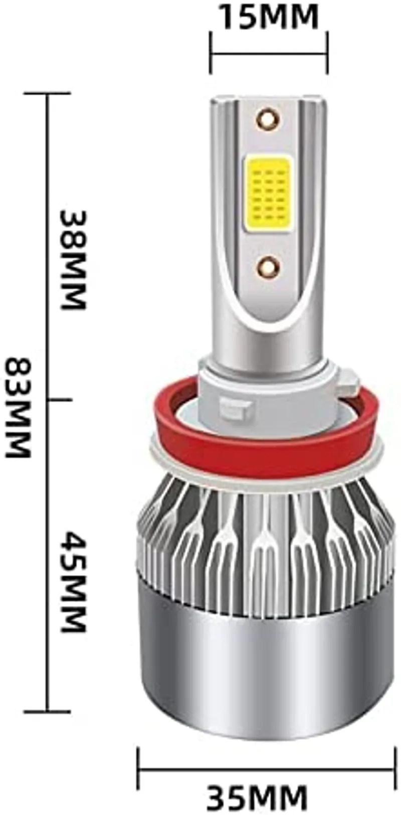 Комплект от 2броя LED ЛЕД диодни крушки за фар халоген HB4 ХБ4 12V 36W - 6